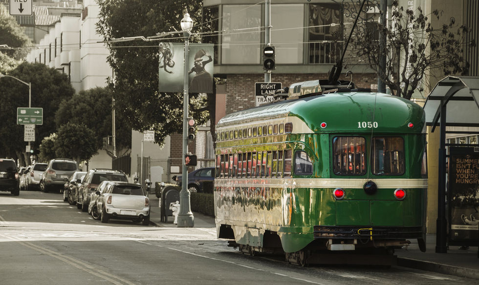 Old tram at the tour of San Francisco with Yaroslav Bondarenko, your tour guide. 