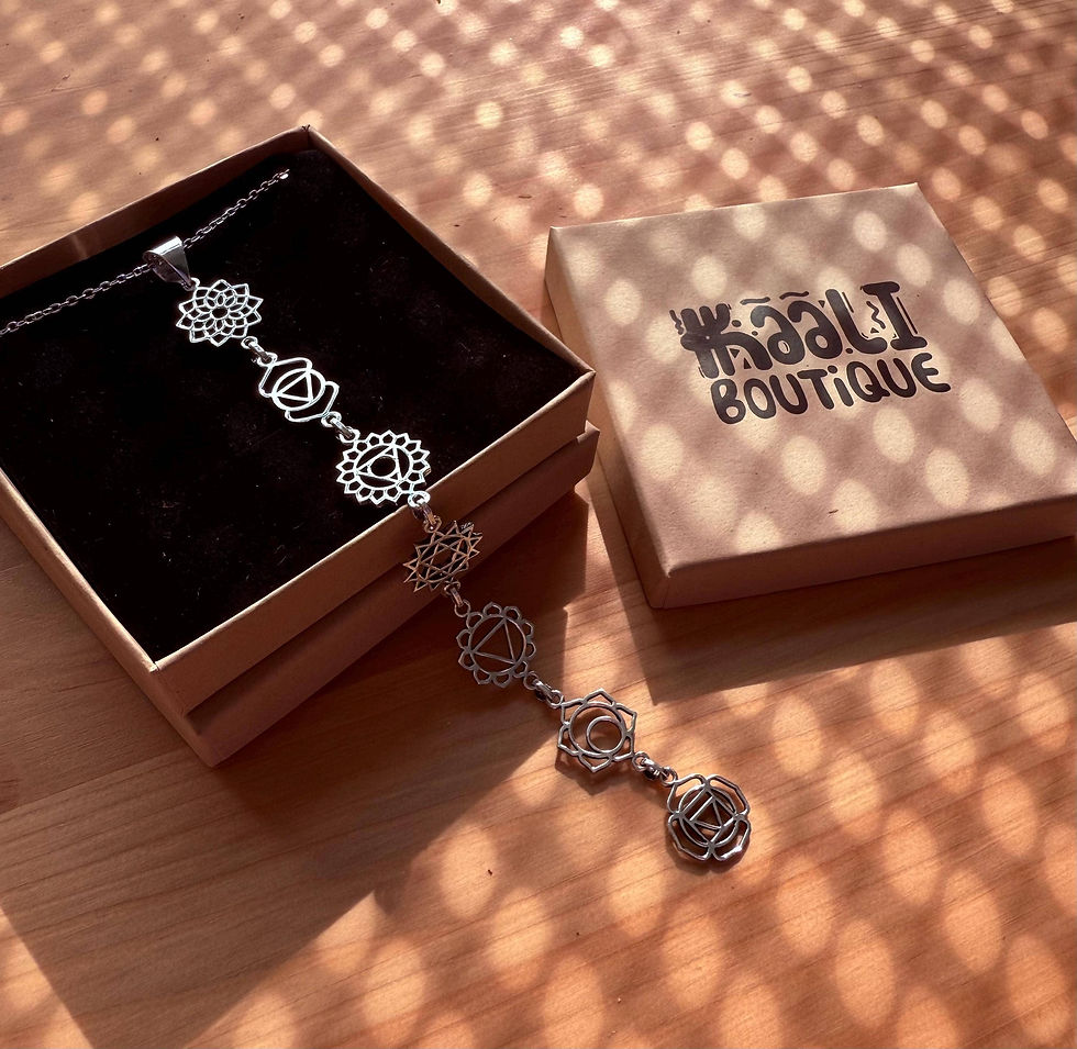 Thumbnail: Silver Chakras Necklace with Stainless Steel Chain