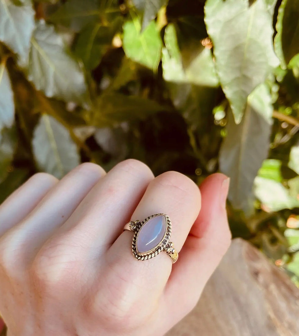Thumbnail: Rose Quartz Brass Ring