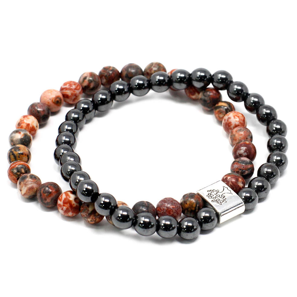 Thumbnail: Leopardskin Jasper Magnetic Gemstone Bracelet