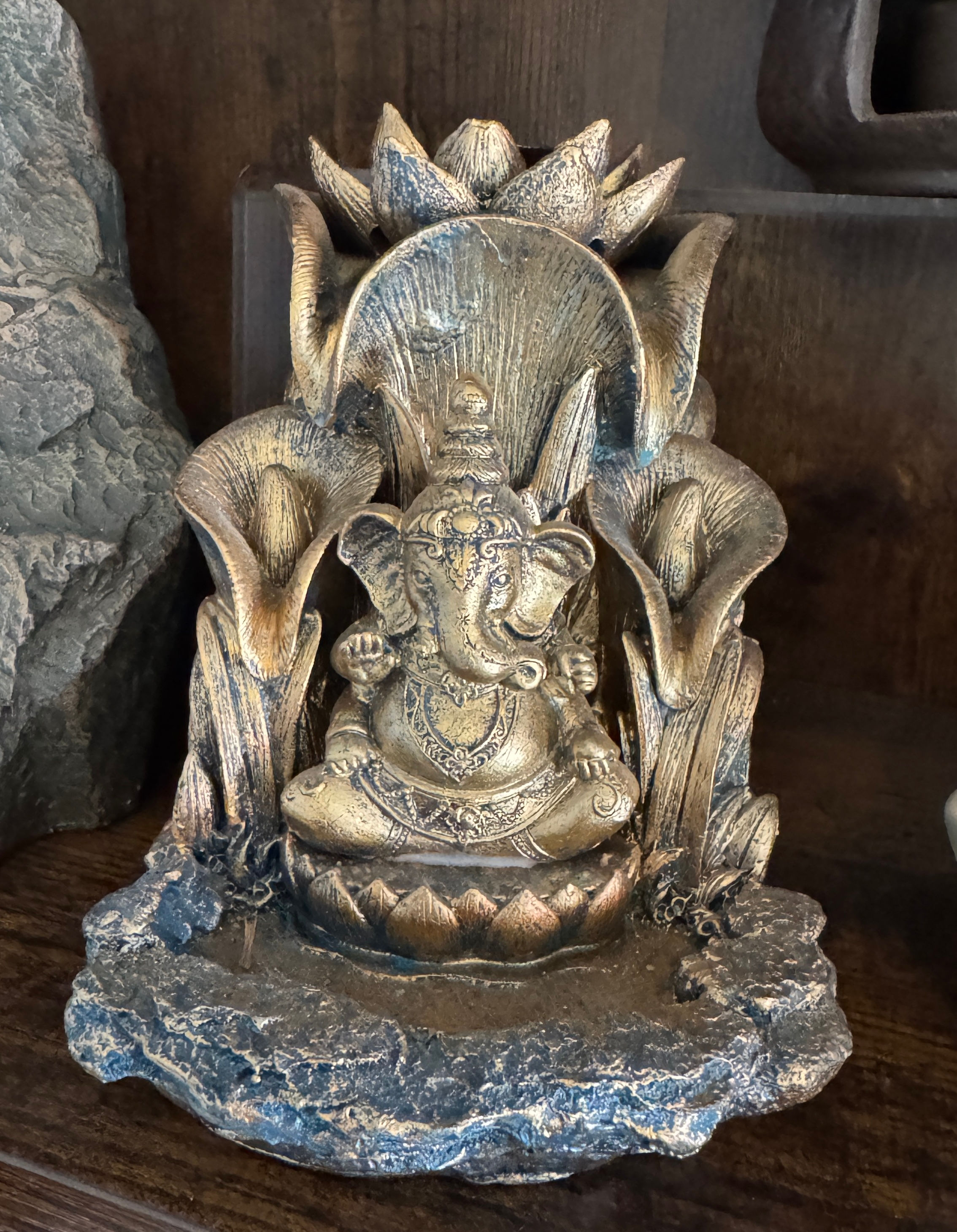 Bronze Ganesh Backflow Incense Burner