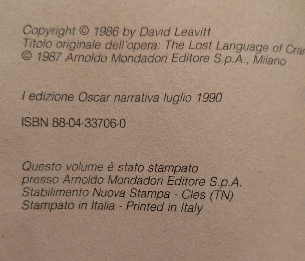 Miniatura: D. Leavitt - La Lingua Perduta Delle Gru - 1990