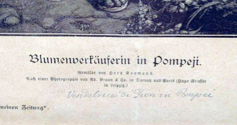 Miniatura: H. Coomans  - Venditrice di fiori in Pompei - ripr. fine '800