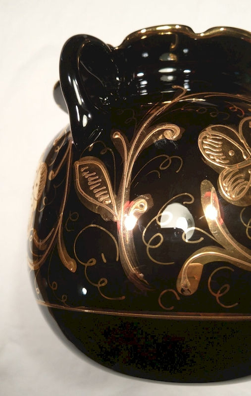 Vaso in ceramica nero/oro