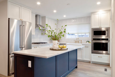 White and Navy Kitchen Remodel