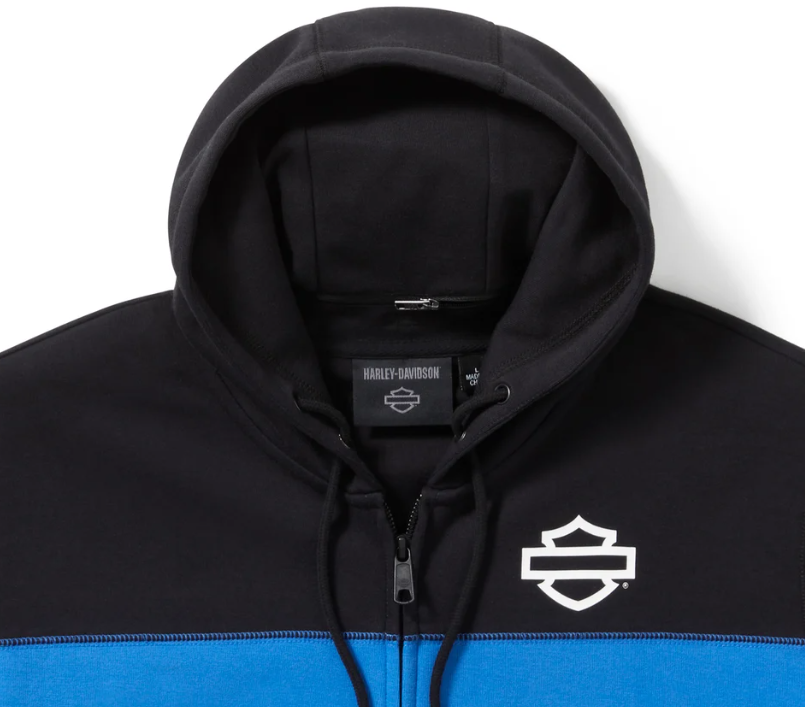 Miniature : Hoodie homme HD Tech Gaiter Noir/bleu/blanc
