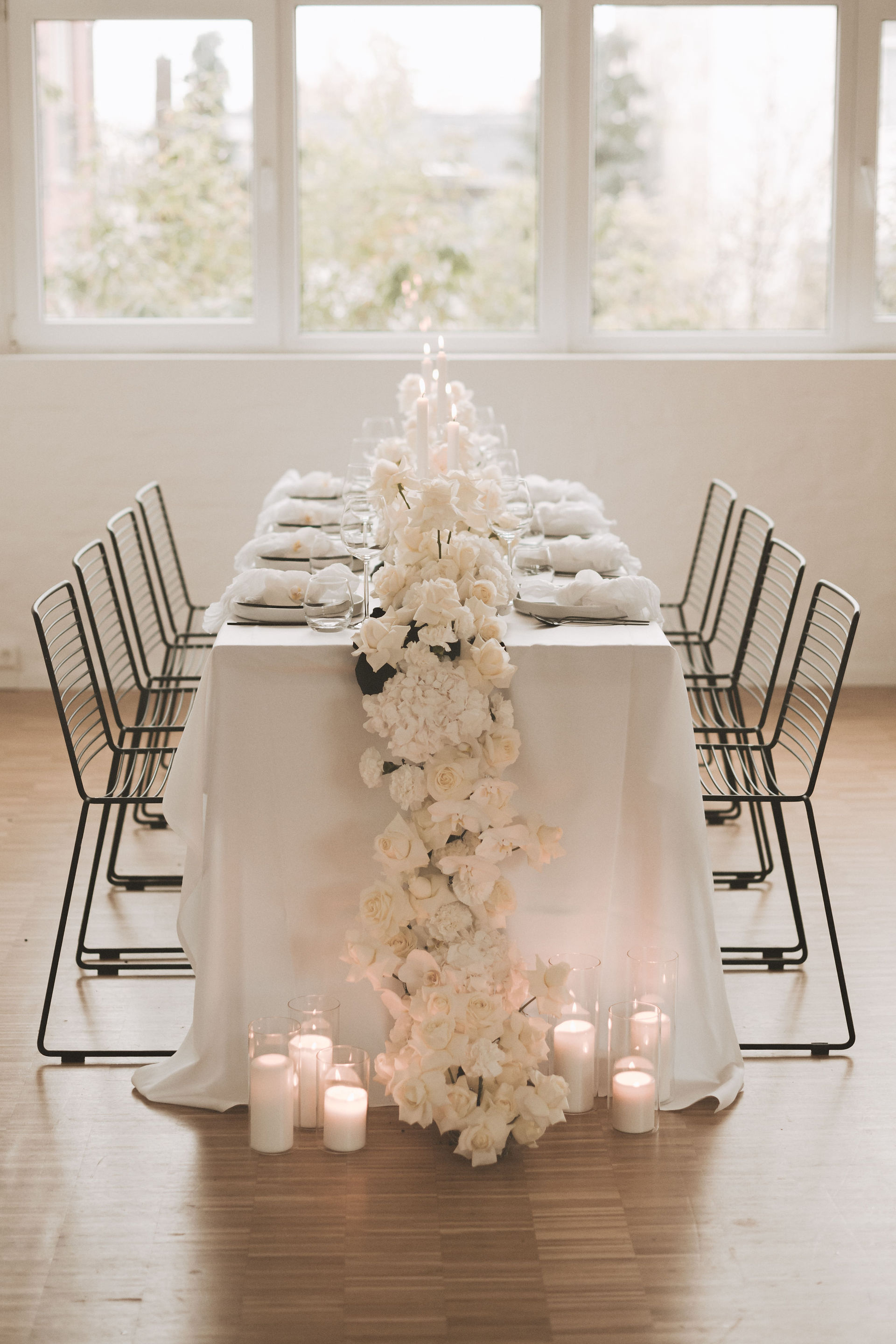 Hochzeit Black and White Tischdeko