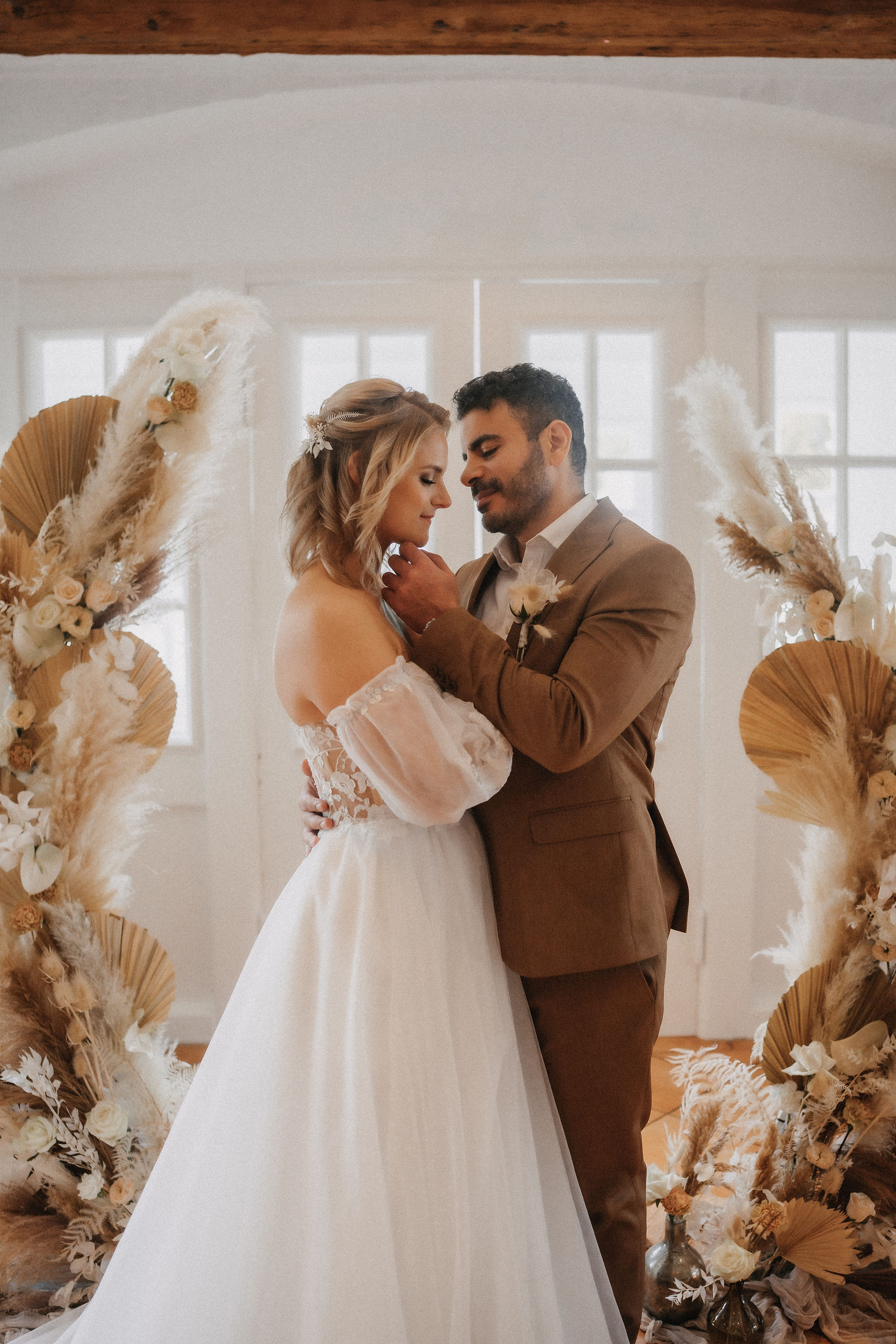 Boho Hochzeit Trockenblumen Traubogen