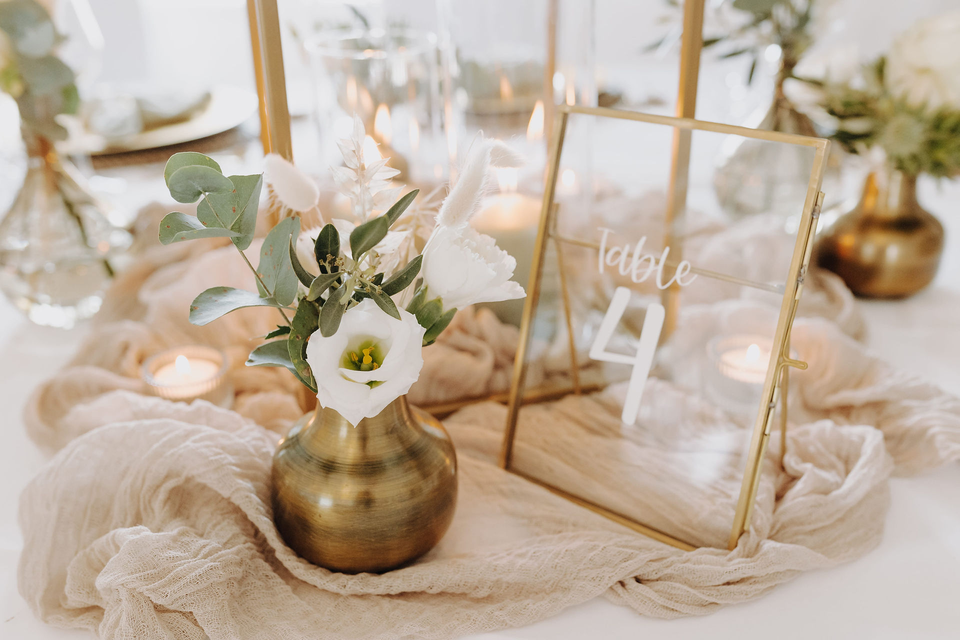 Hochzeit Boho Glam Trockenblumen Tischdeko