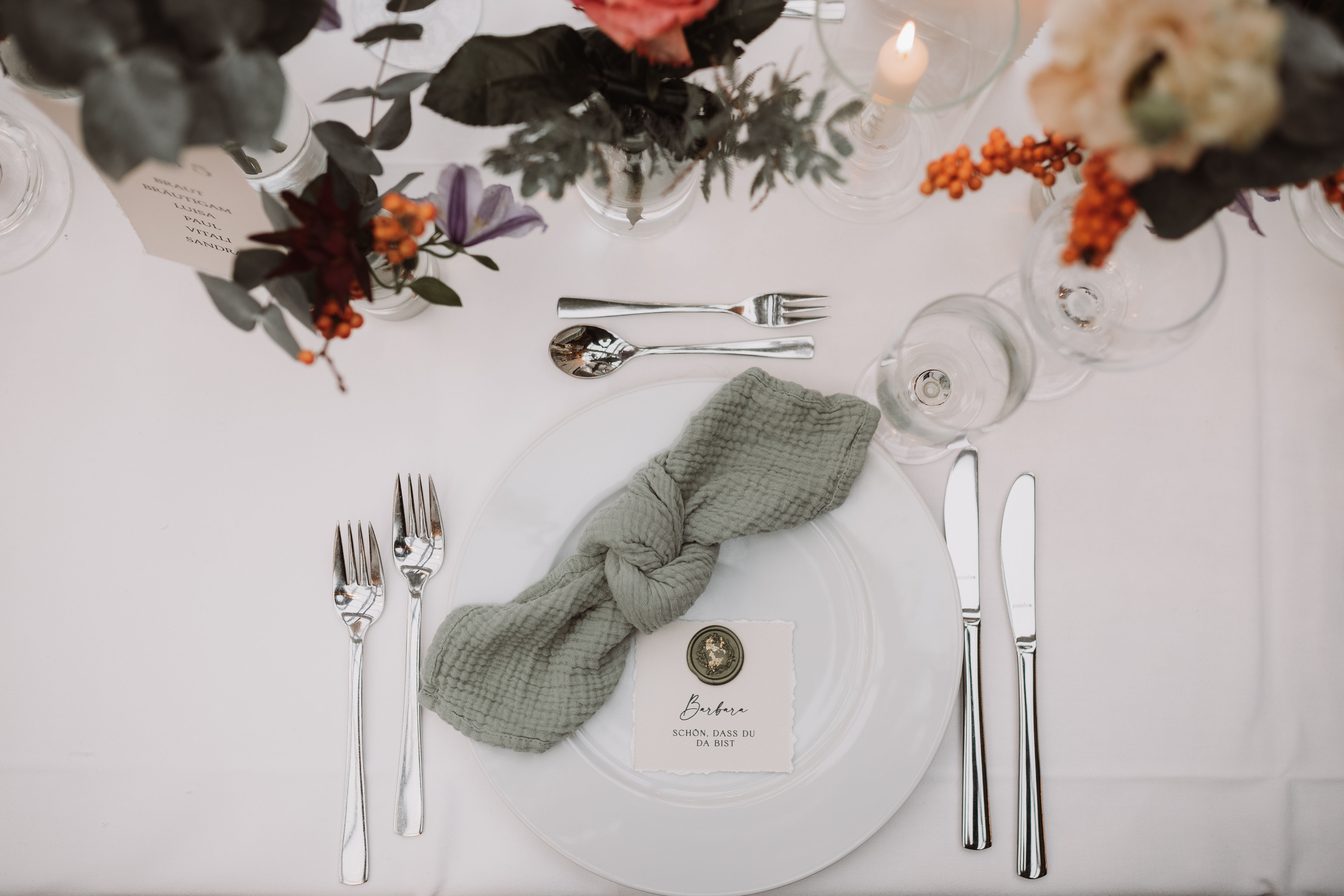 Musselinserviette, salbeigrün