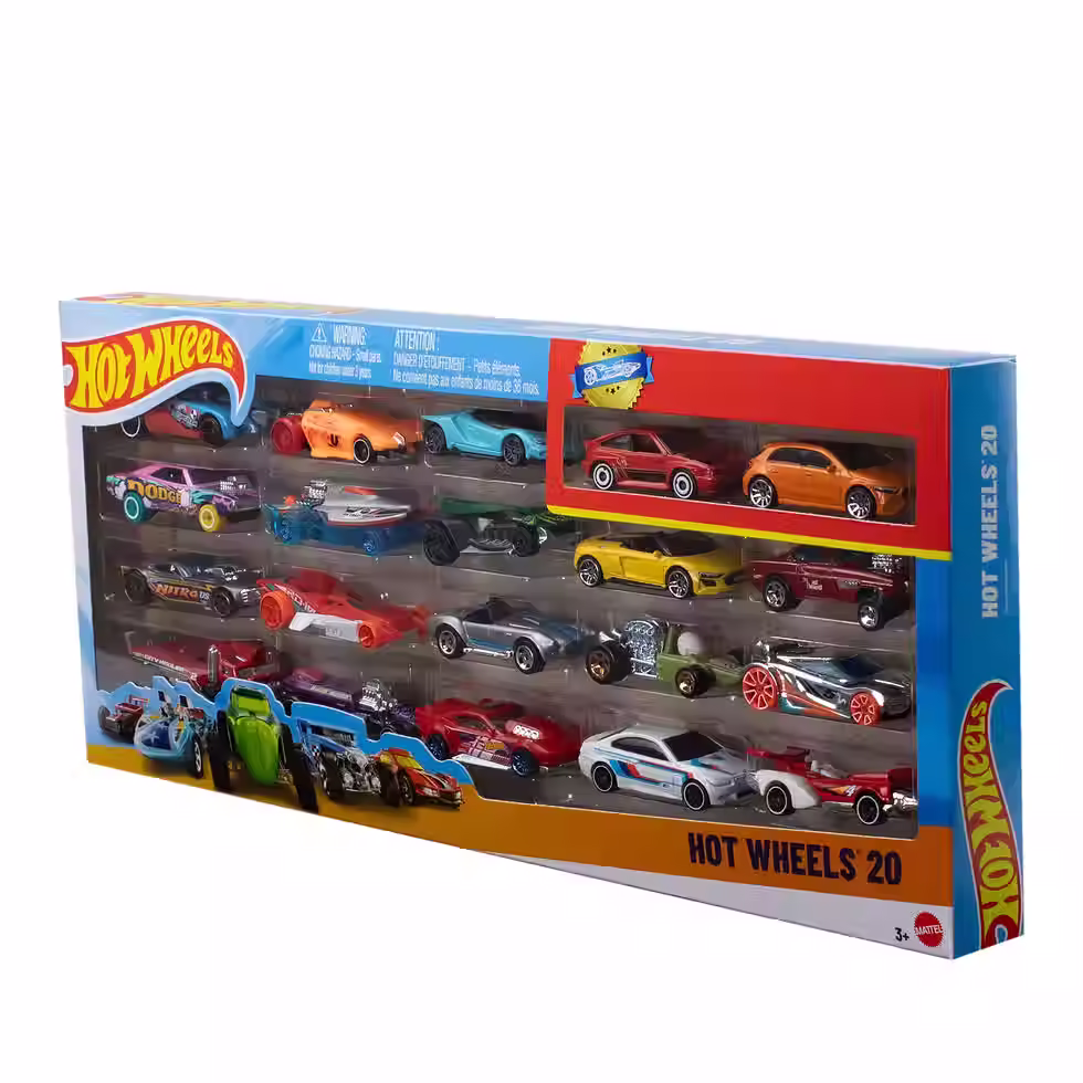 Hot Wheels Set of 20 Toy Sports & Race Cars