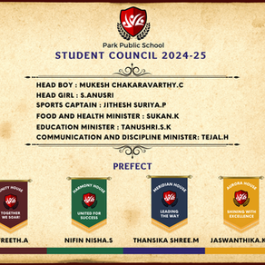 🎉📢 Congratulations to the Park Public School Student Council 2024-25! 📢🎉