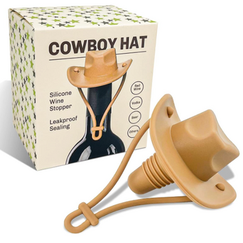unique white elephant gift - cowboy hat wine stopper