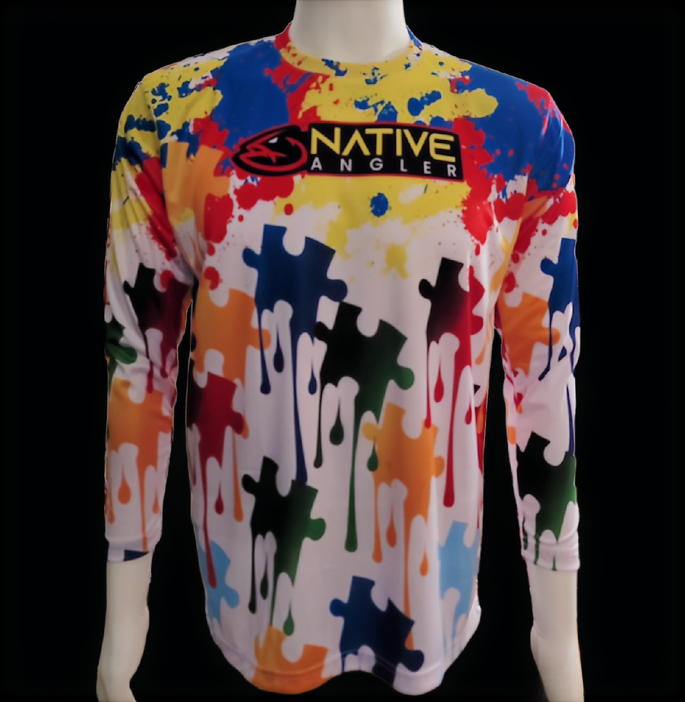 Thumbnail: Native Angler limited edition Autism Awareness performance fishing shirt