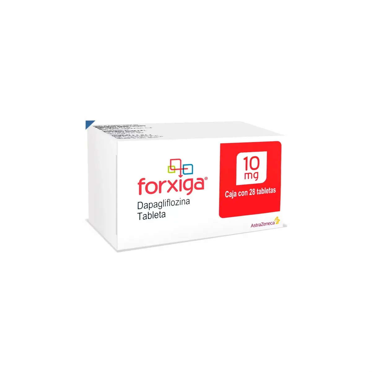 Forxiga 10 mg dapagliflozina caja con 28 tabletas para control de diabetes tipo 2 y salud cardiovascular