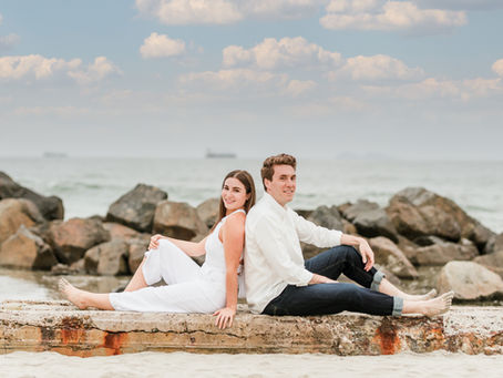 Couple getting their engagement photos