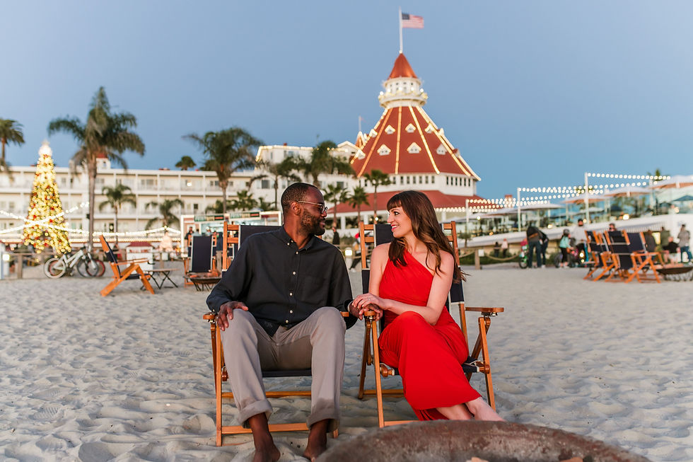 A middle aged couple at Coronado Island, San Diego