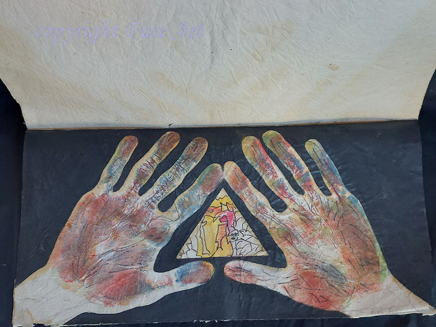 Handmade book page. 1977  apart of hand made 8 page book. 6x12 inch