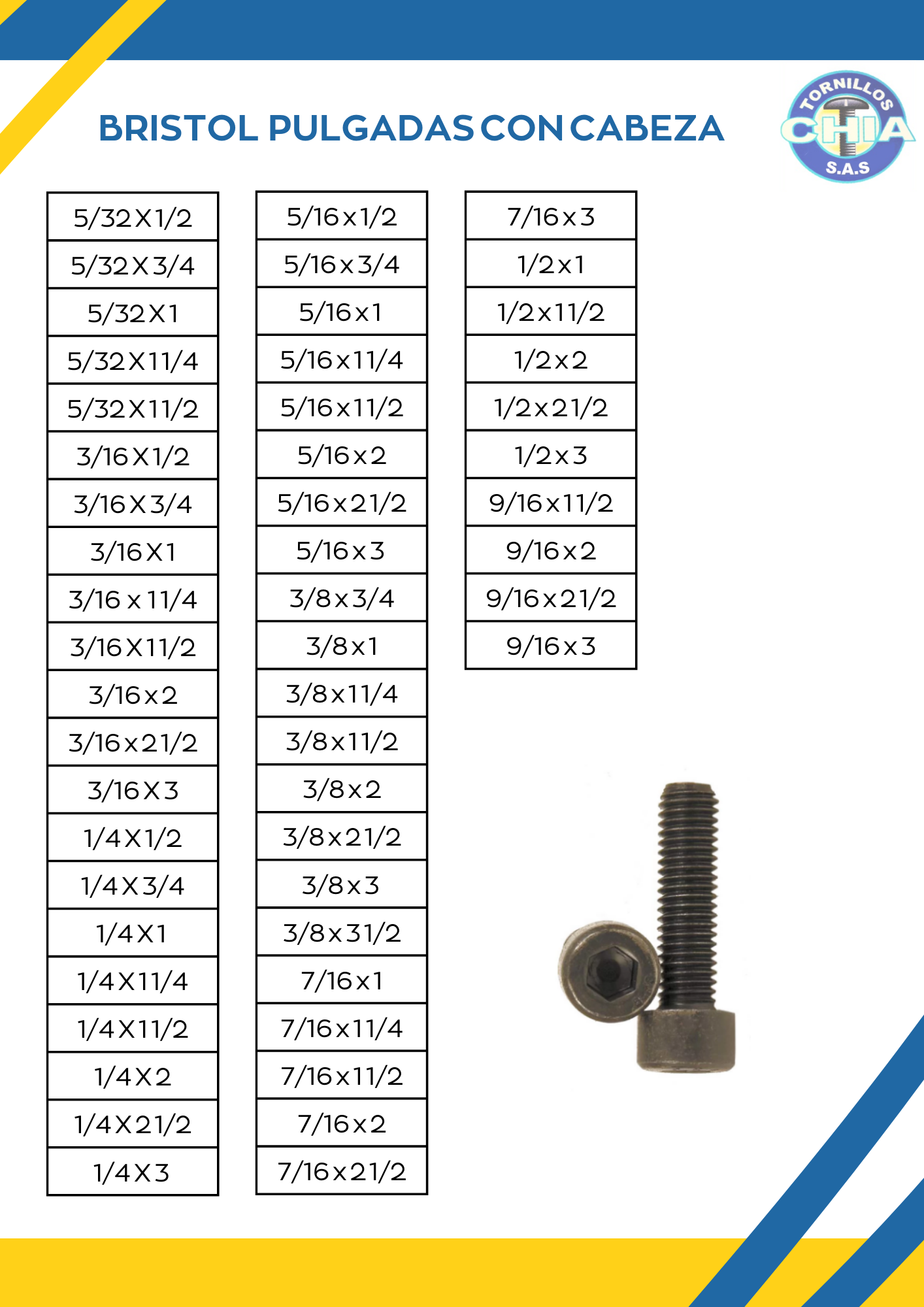 Bristol Pulgadas con cabeza