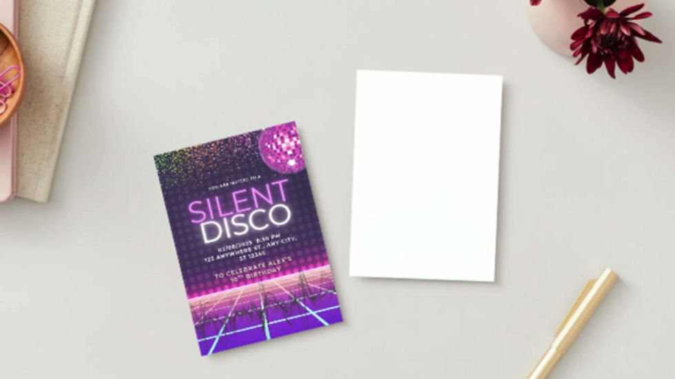 Thumbnail: Silent Disco Personalisable Birthday Invitation