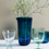 Thumbnail: Blue Handmade Moroccan Recycled Glass Jug with bubble effect