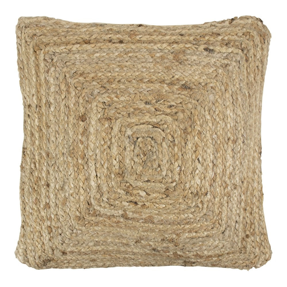 Jute natural cushion. Square with cream/natural back