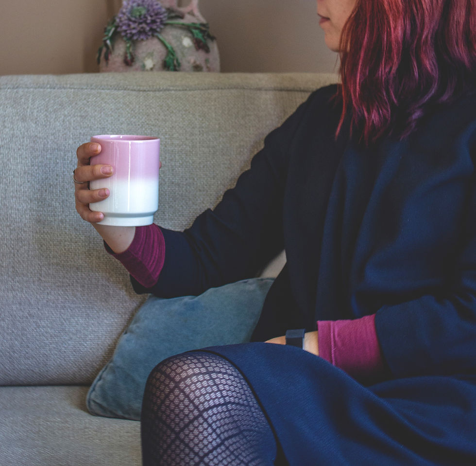 Thumbnail: Pretty stackable cup that graduates in colour from a pale pink to cream halfway down