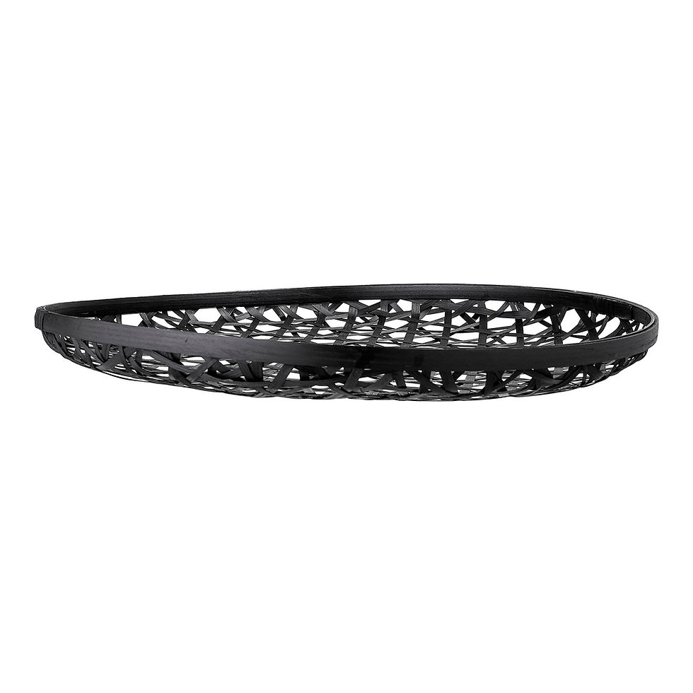 Black Bamboo Wall Decor with woven styling