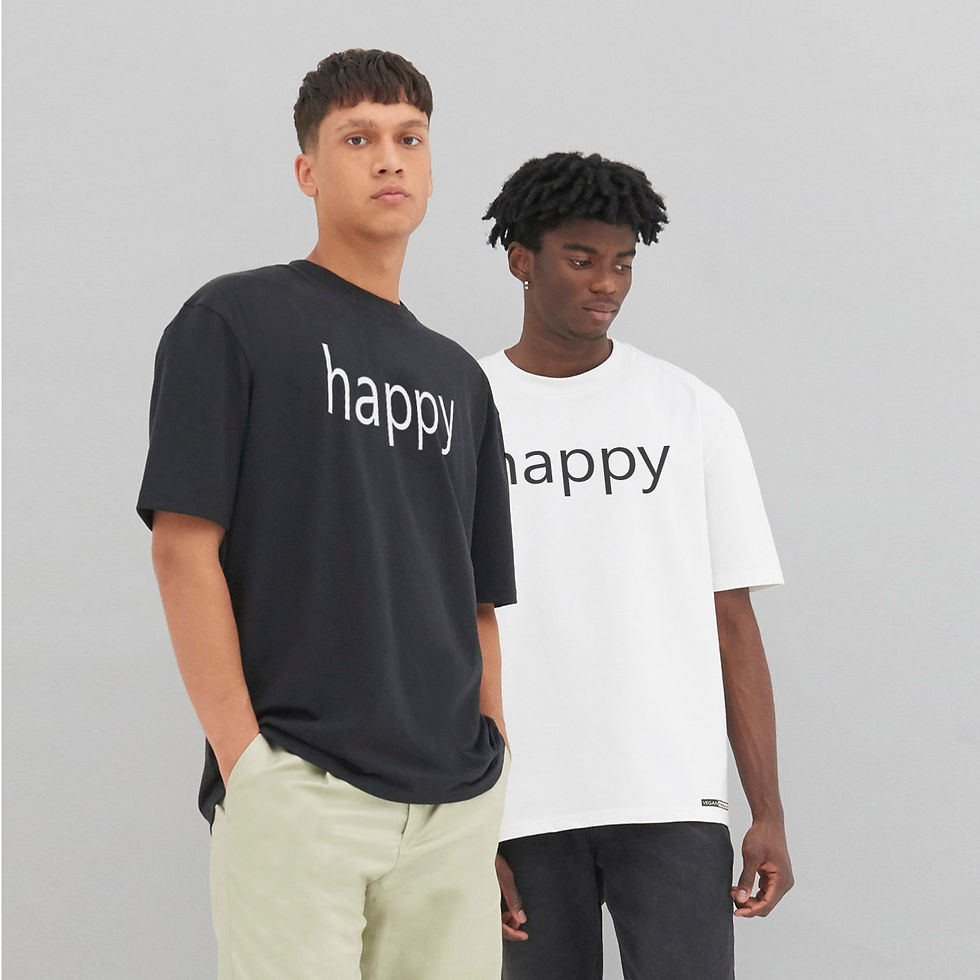 Vegan Unisex Oversized 'Happy' Tee, heavy material shirt, from Vegan Happy Clothing, vegan t-shirt