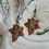 Thumbnail: Hand Painted maple leaf drop earrings 