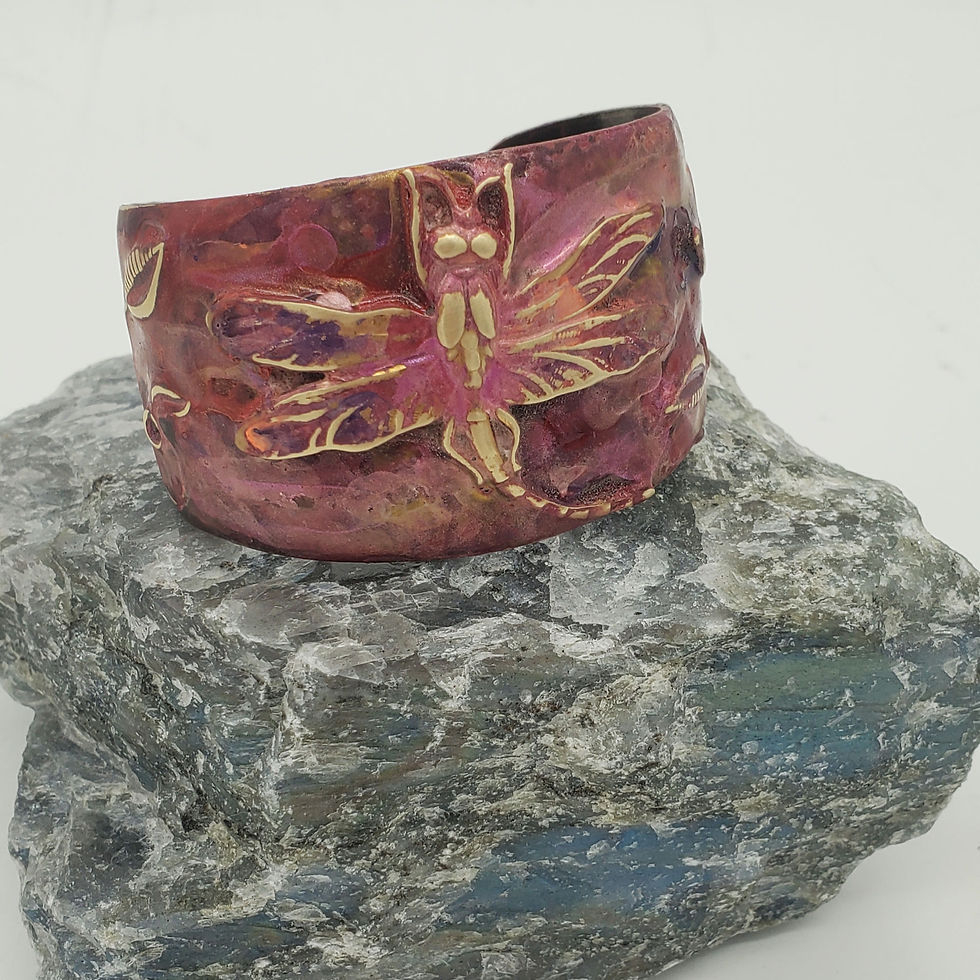 Thumbnail: Sunken Treasures fall dragonfly cuff 