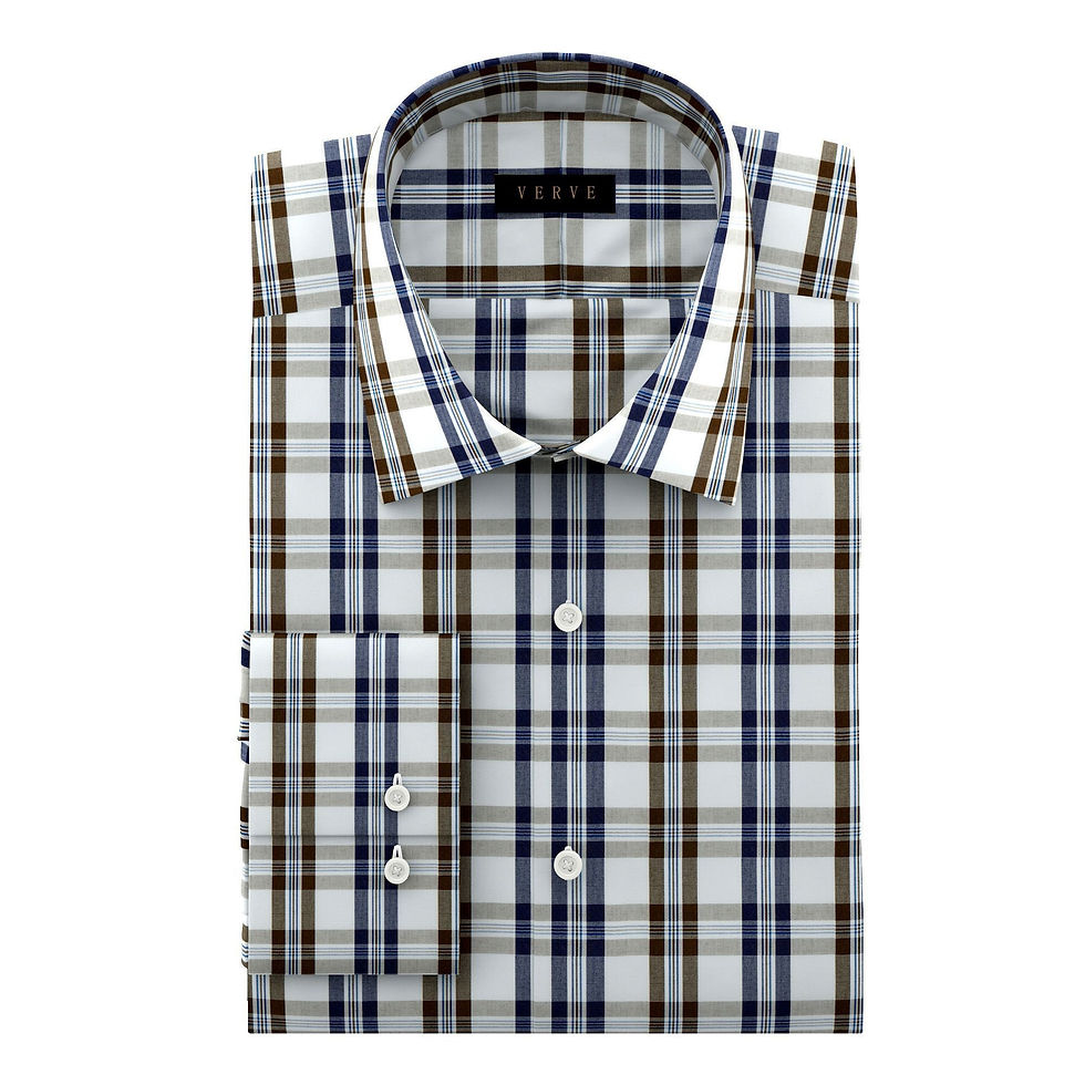 BLUE AND BROWN MULTI CHECK