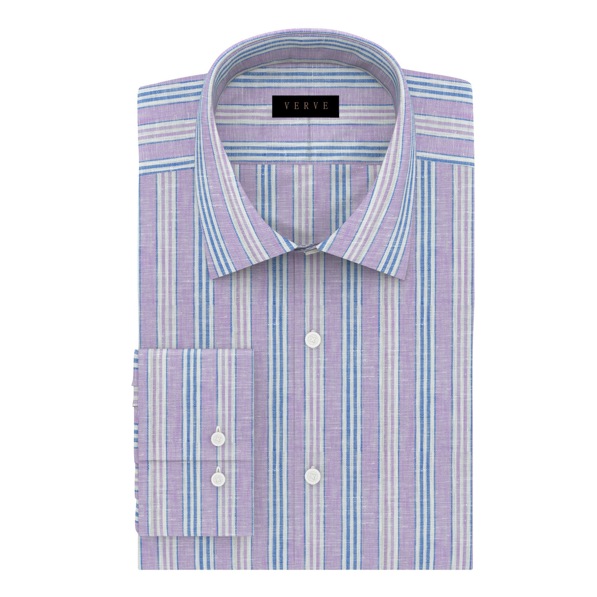 PURPLE & BLUE STRIPE LINEN