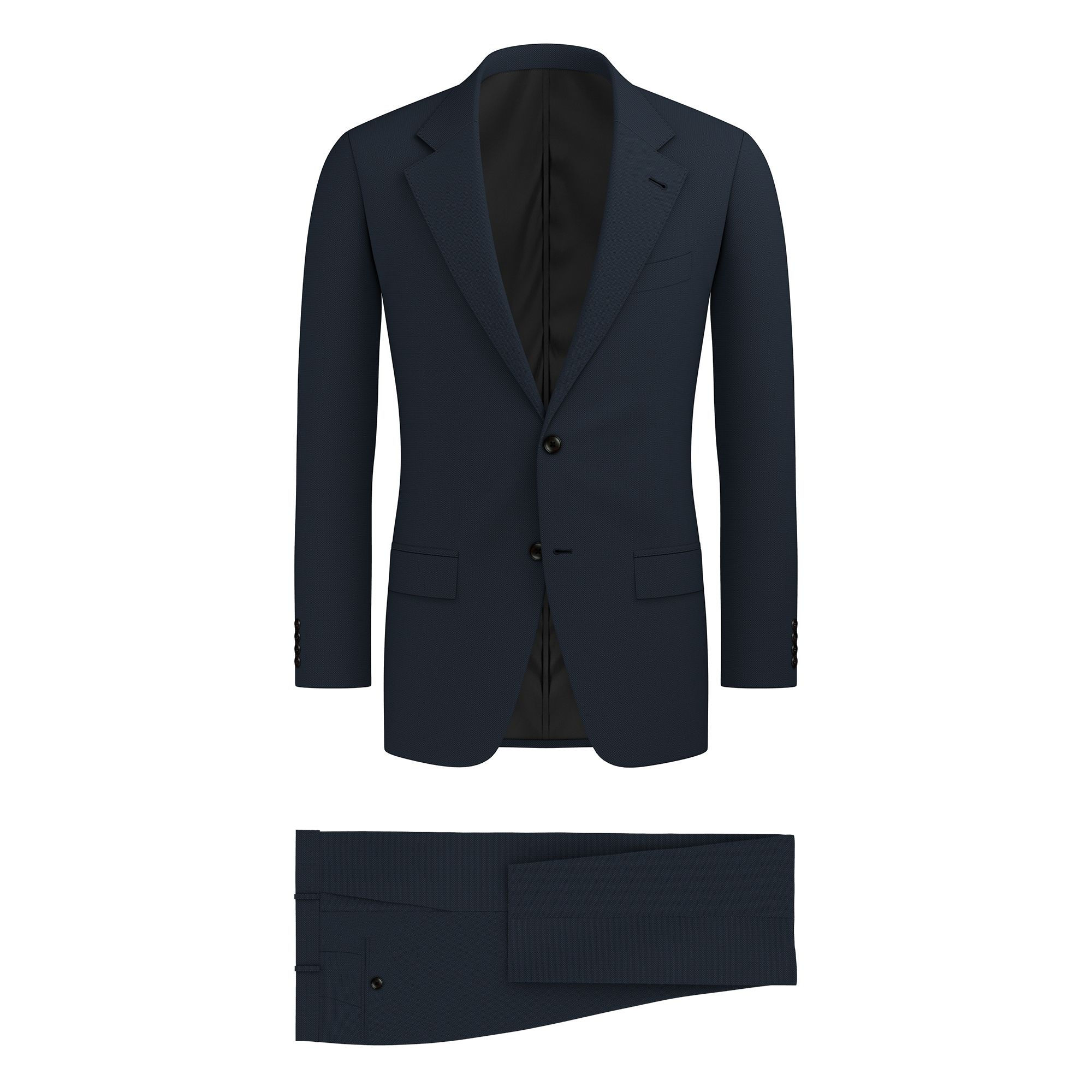 DORMEUIL NAVY BLUE BIRDSEYE