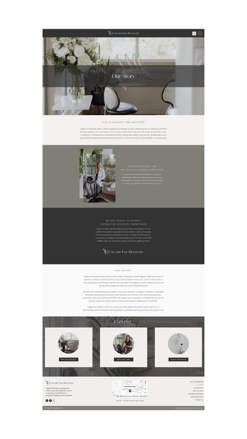 Modern, elegant dental clinic website owned by women.