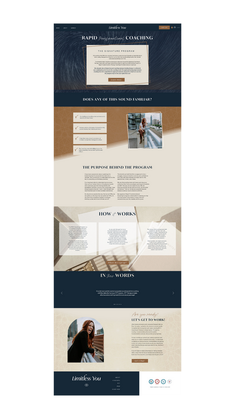 Rapid Transformational Coach & Therapist Website for Women