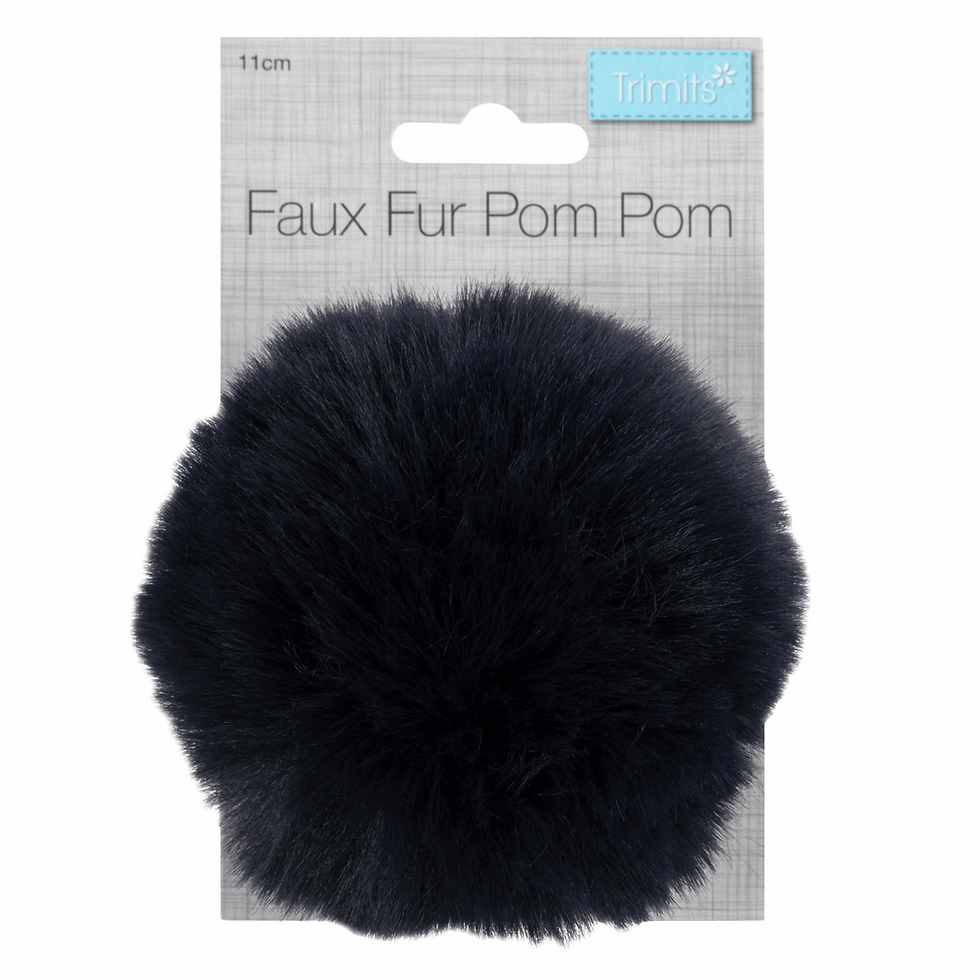 Faux Fur PomPom NAVY