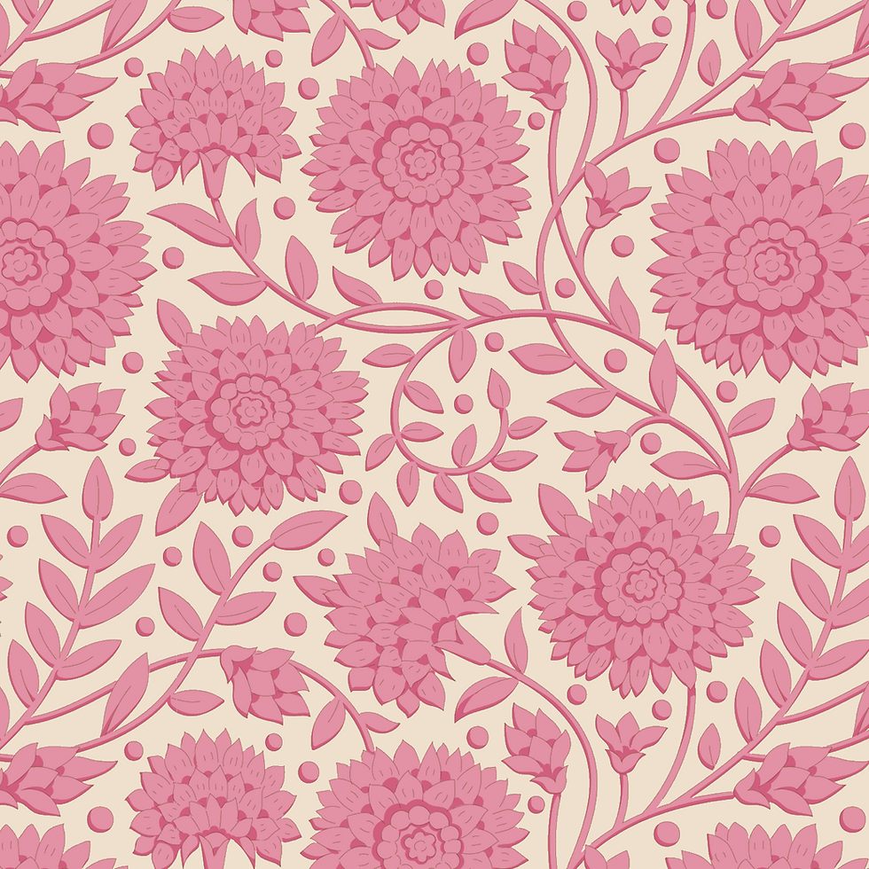 Thumbnail: Tilda Windy Days Floral Aella Pink Print Fabric
