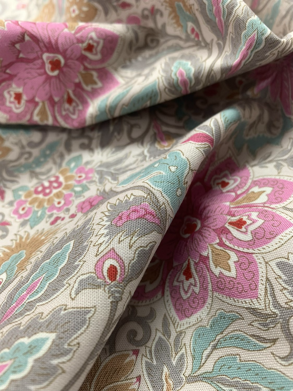 Tilda Windy Days Floral Paisley Block Print Fabric