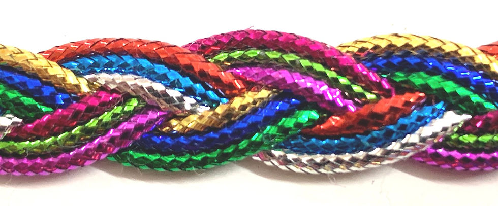 Rainbow Plaited Metallic Trim 10mm