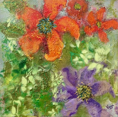 thumbnail_Textural Garden_Mixed media on canvas_12x12_$250.00