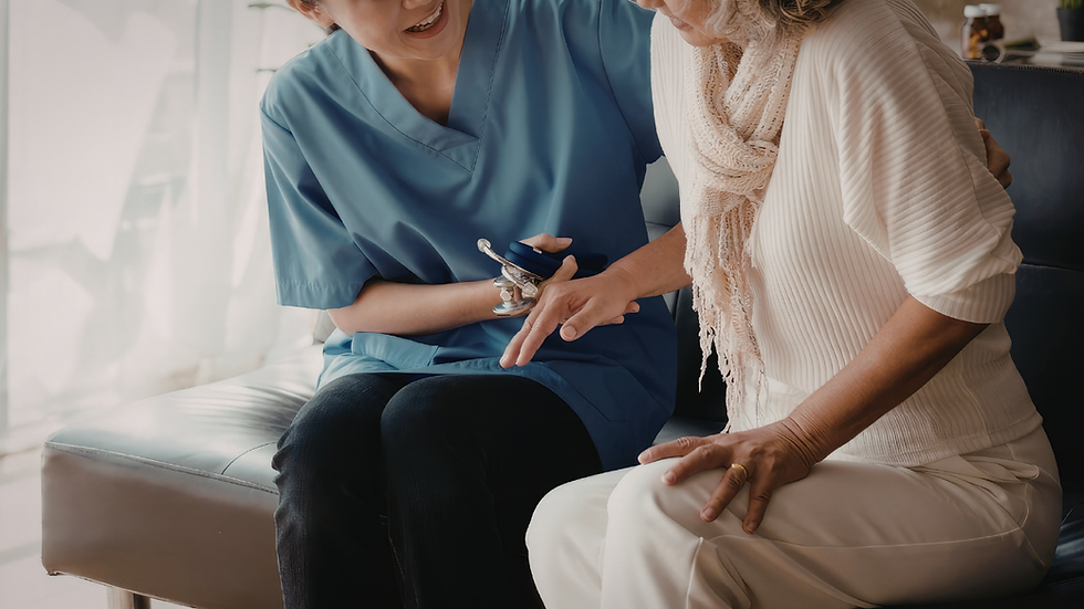 Support worker talking with participant
