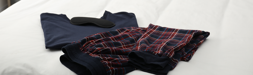 Pyjamas on the bed