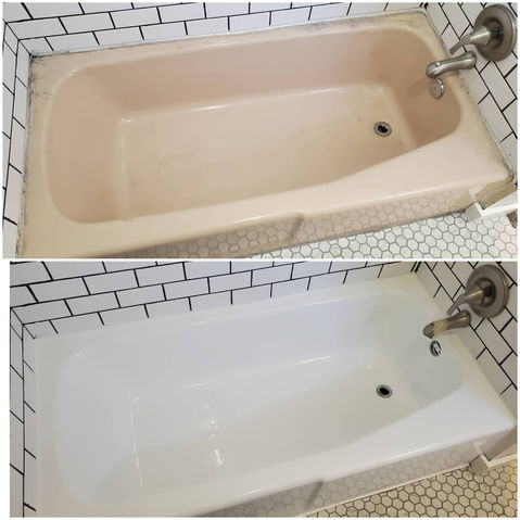 Fiberglass tub refinishing before and after