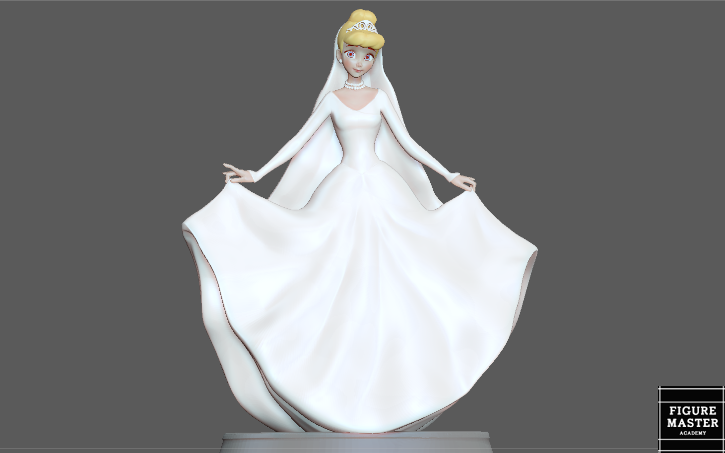CINDERELLA WEDDING DRESS DISNEY PRINCESS GIRL ANIMATION 3D PRINT