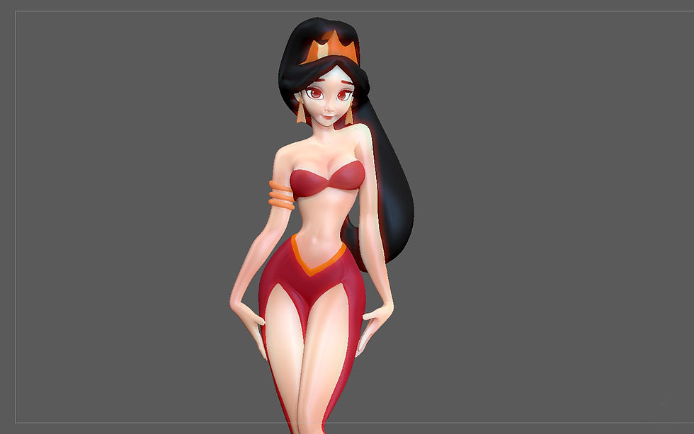 Thumbnail: JASMINE PRINCESS SEXY STATUE ALADDIN DISNEY ANIMATION ANIME CHARACTER GIRL 3D pr
