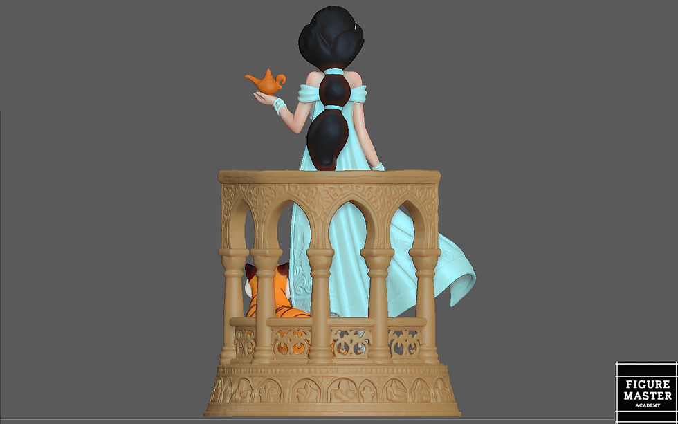Thumbnail: JASMINE PRINCESS STATUE WITH BASE ALADDIN  DISNEY ANIME CHARACTER GIRL 3d pri