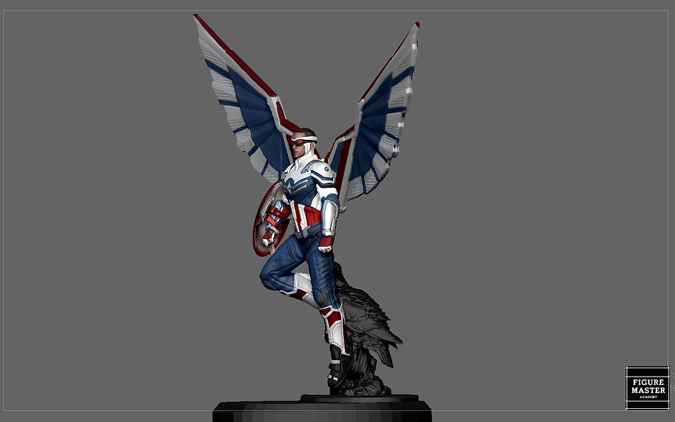Thumbnail: CAPTAIN AMERICA FALCON SAM WINTER SOLDIER AVENGERS MCU CHARACTER 3D print model