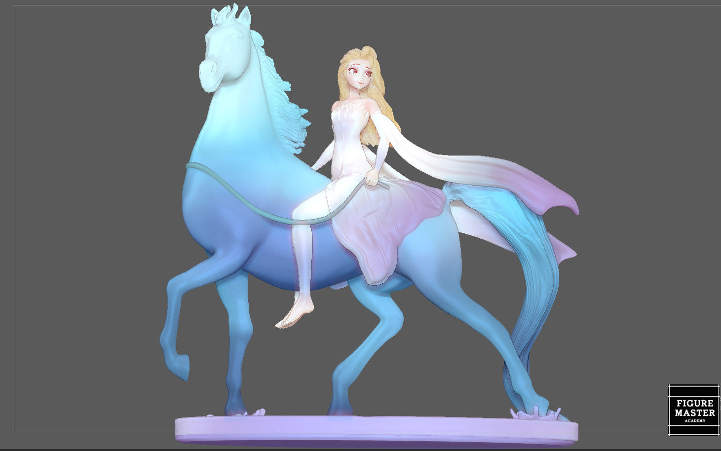ELSA HORSE MODEL DISNEY FROZEN2 ANIME CHARACTER 3D PRINT STL FILE