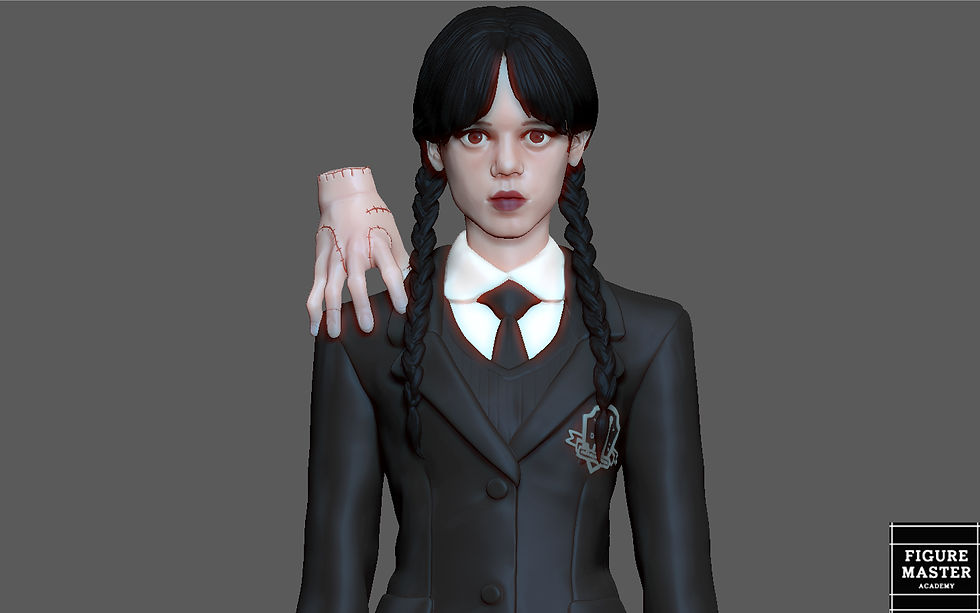 Thumbnail: WEDNESDAY ADDAMS UNIFORM GIRL CHARACTER 3D PRINT